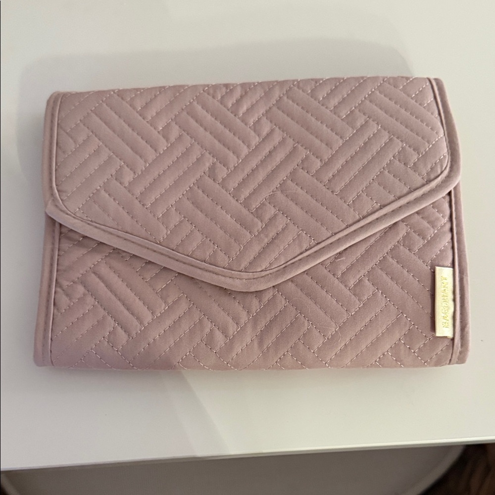 Pink Quilted Bagsmart Travel Jewelry Case